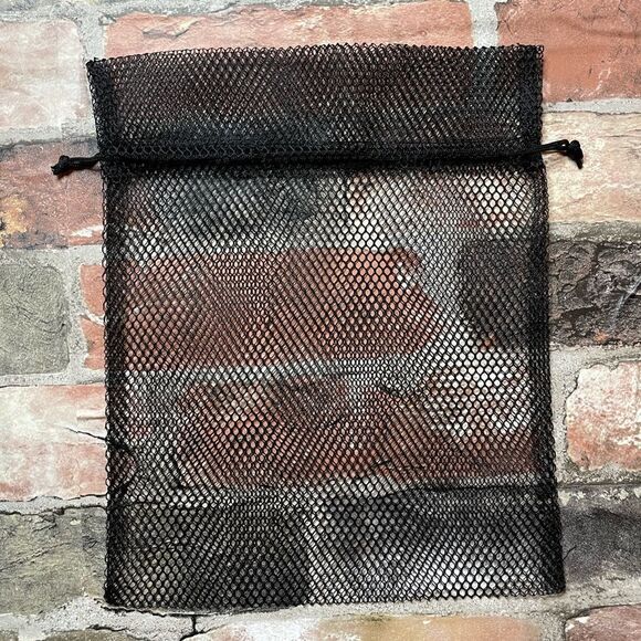 5 for $25🔥Pack of 10- 9.5"X10" Black Mesh Drawstring Bags - Picture 3 of 5